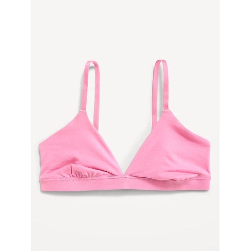Old Navy Women's Everyday Cotton Triangle Bralette #687039 - Pink - Large